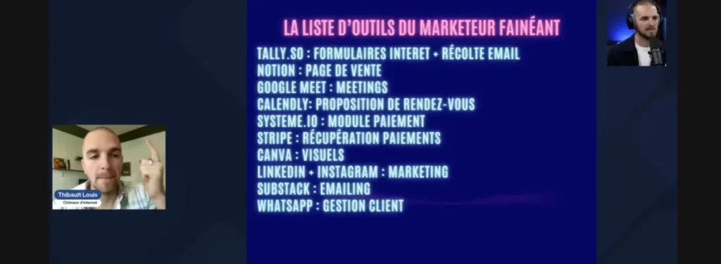 outils gratuits recommandes par l'entrepreneur thibaut louis decouvert sur linkedin en tant que solopreneur