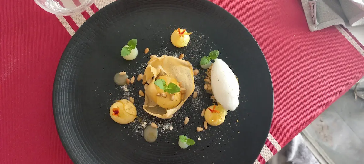 un des desserts testés à l'atelier des saveurs, mon restaurant étoilé coup de coeur à la Colle sur Loup