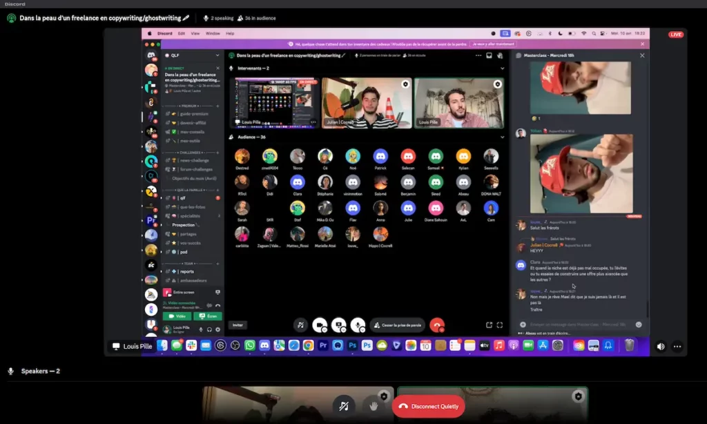 screen d'une masterclass de louis pille dans la peau d'un freelance en copywriting